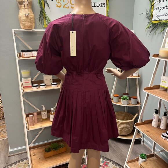 NWT Purple Pinch Pintuck Pleated Mini Dress - Picture 2 of 6